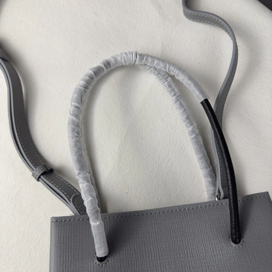 Efficient Balenciaga Toothpick Calfskin Square Shopping Bag with Nappa Handles 60870