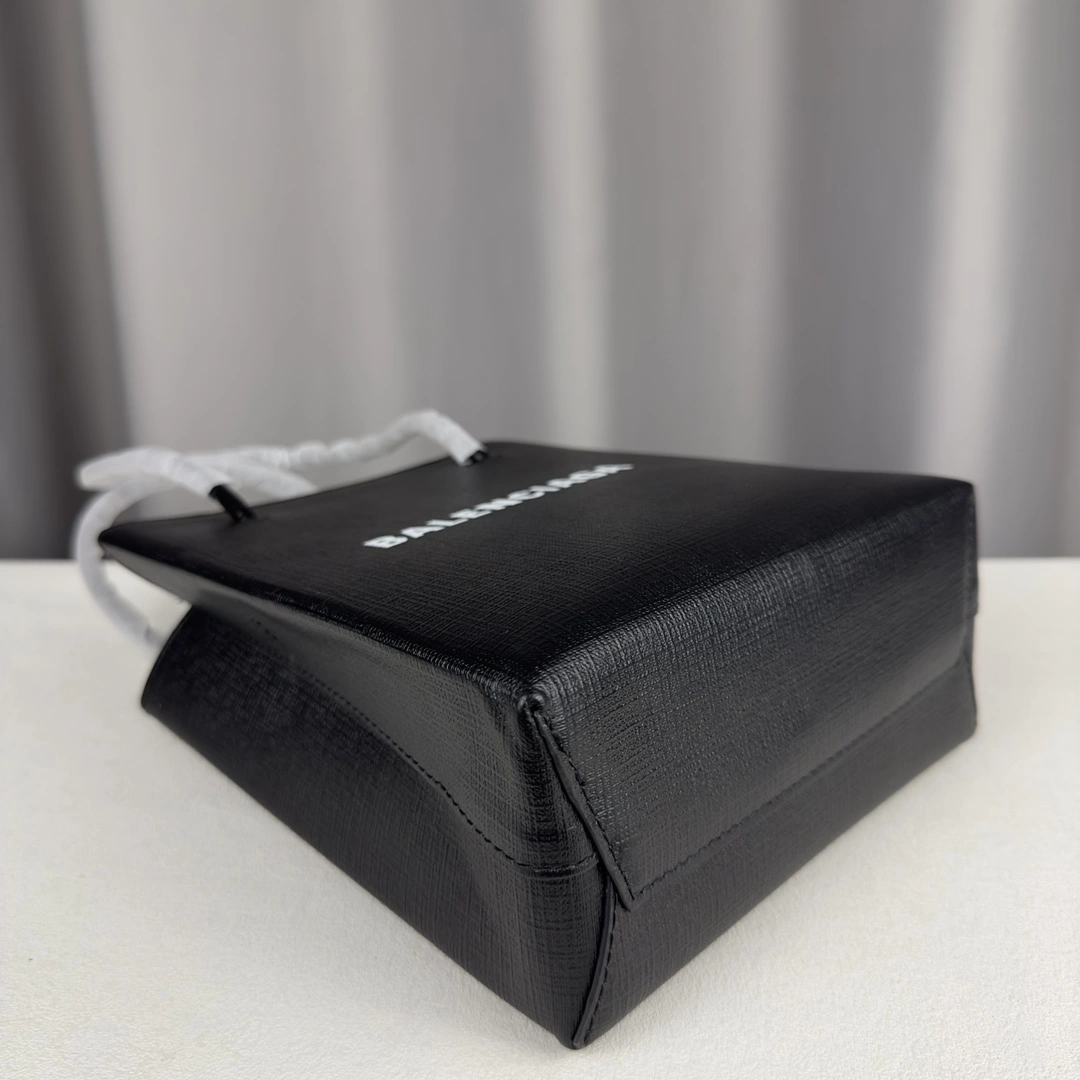 Balenciaga Toothpick-Pattern Calfskin Square Shopping Bag Compact 60955