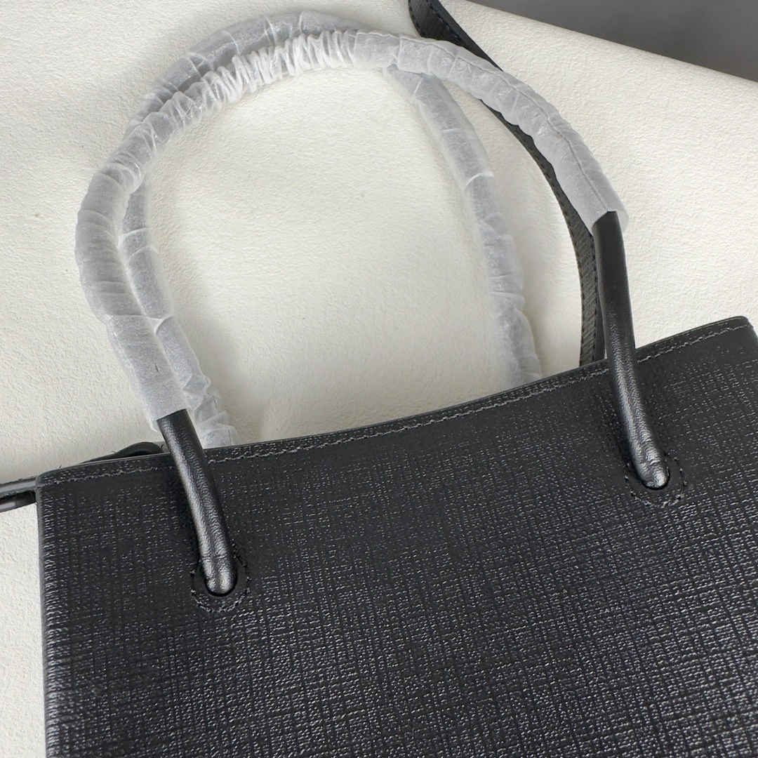 Balenciaga Toothpick-Pattern Calfskin Square Shopping Bag Compact 60955
