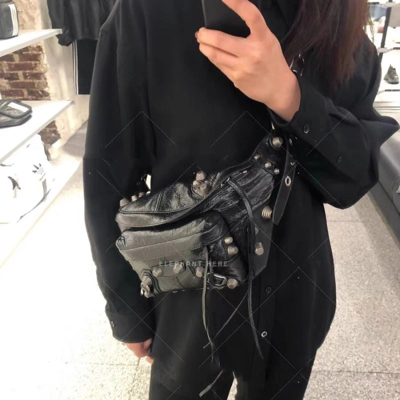 Balenciaga  Unisex Motorcycle Folding Waist Bag - Street Style StreetReady 78563