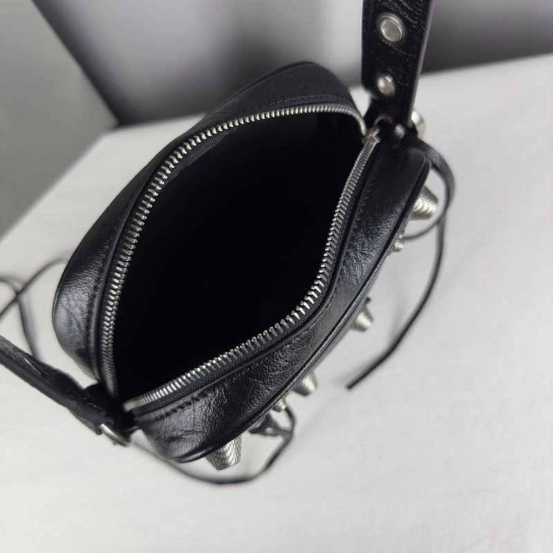 Balenciaga  Vertical Motorcycle Bag in Oil Wax Black Lightweight 70065