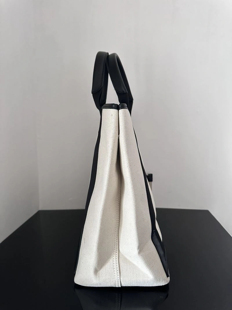 Balenciaga  Navy Canvas Tote with Black Leather Accents Compact 66986