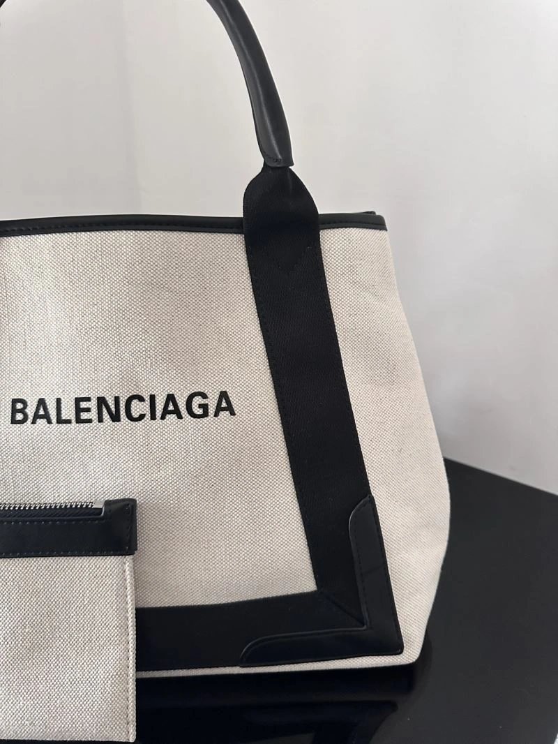 Balenciaga  Navy Canvas Tote with Leather Accents - 30cm Vibrant 67007