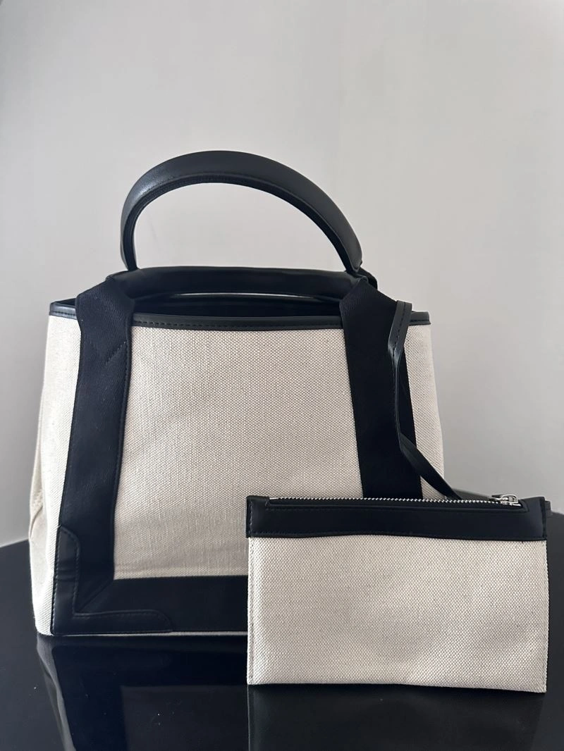 Balenciaga  Navy Canvas Tote with Leather Accents - 30cm Vibrant 67007