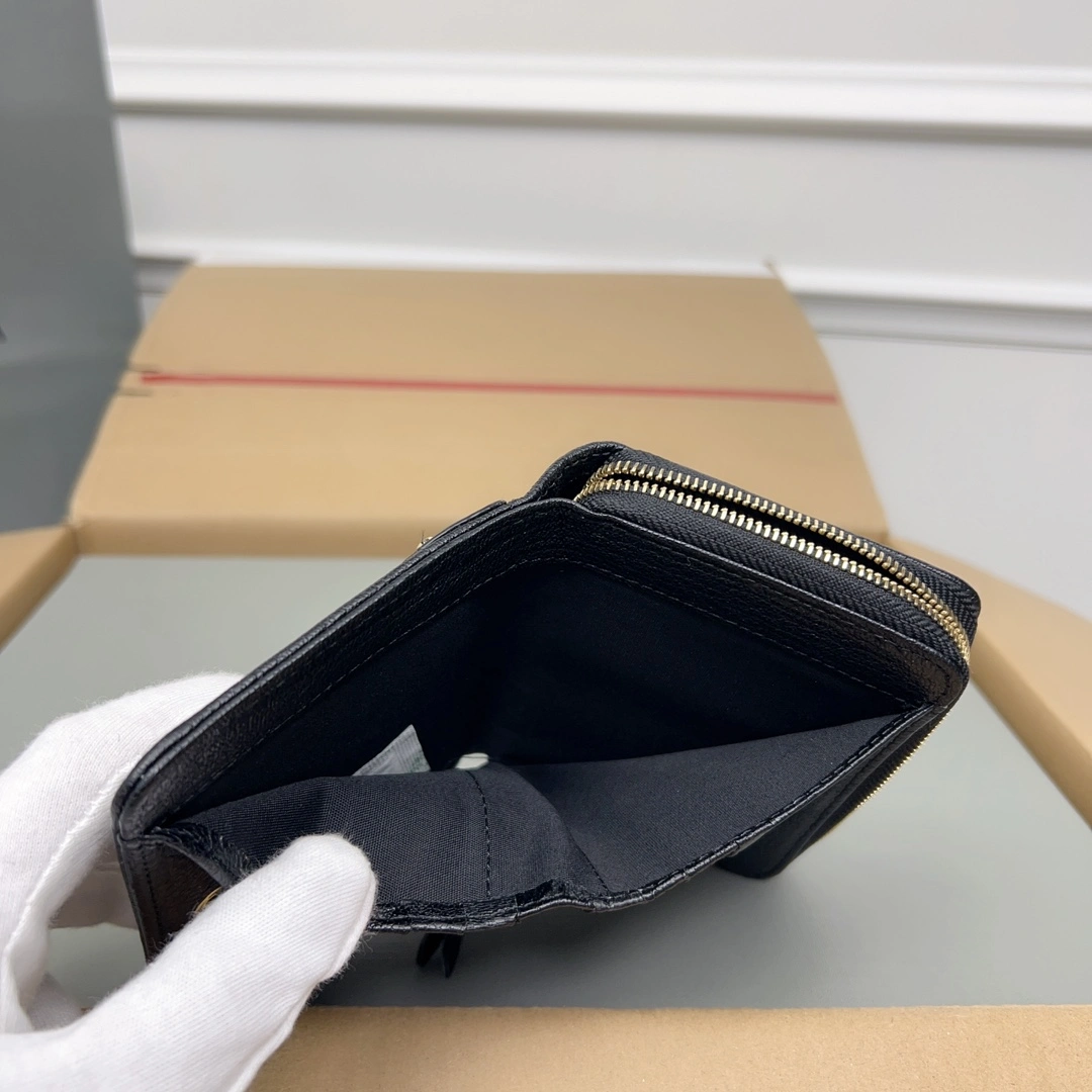 Balenciaga Vintage Black Leather Card Holder with Compartments Colorful 60847
