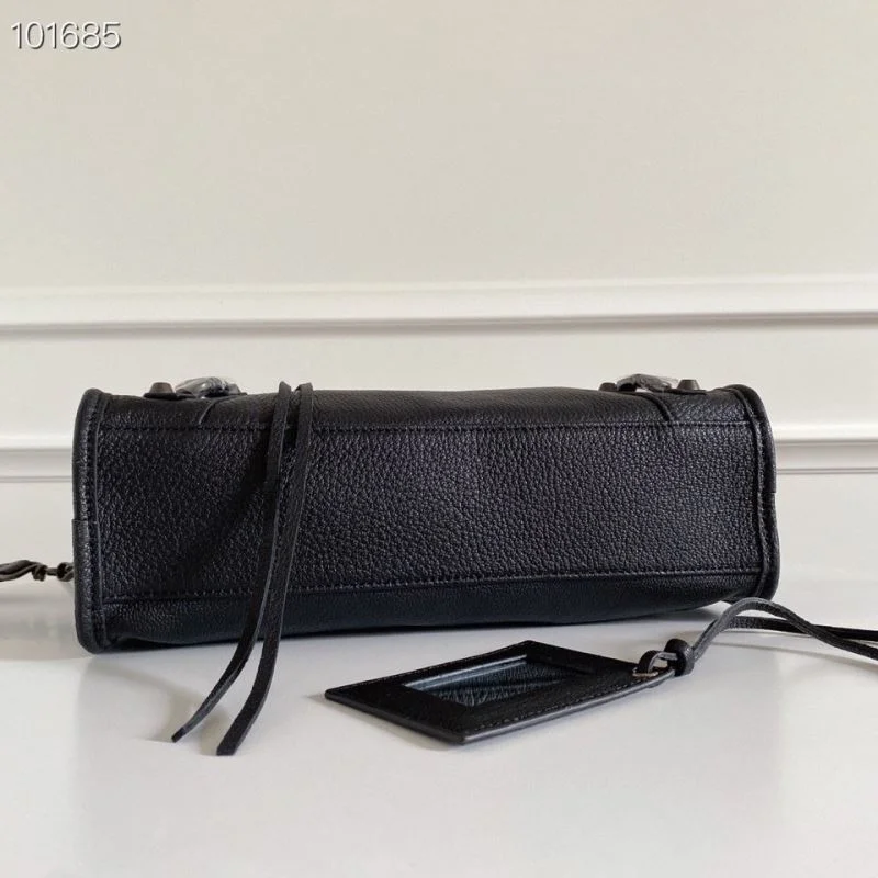 Balenciaga Vintage Goat Leather Motorcycle Bag with Brass Studs FreshLook 38317