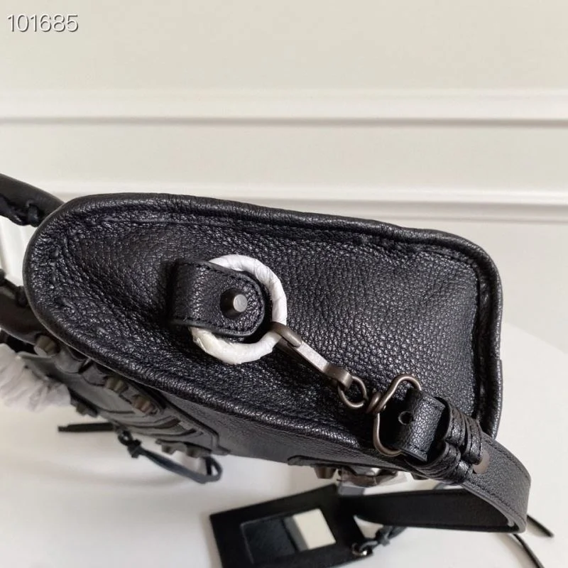 Balenciaga Vintage Goat Leather Motorcycle Bag with Brass Studs FreshLook 38317