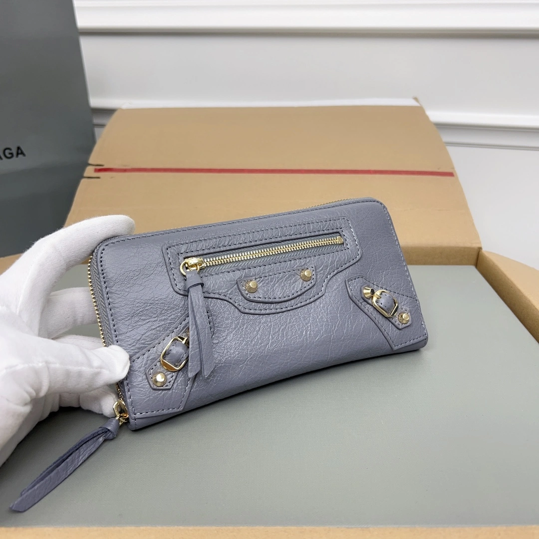 Thermal Balenciaga Vintage Heart Smiley Leather Motorcycle Wallet 60887
