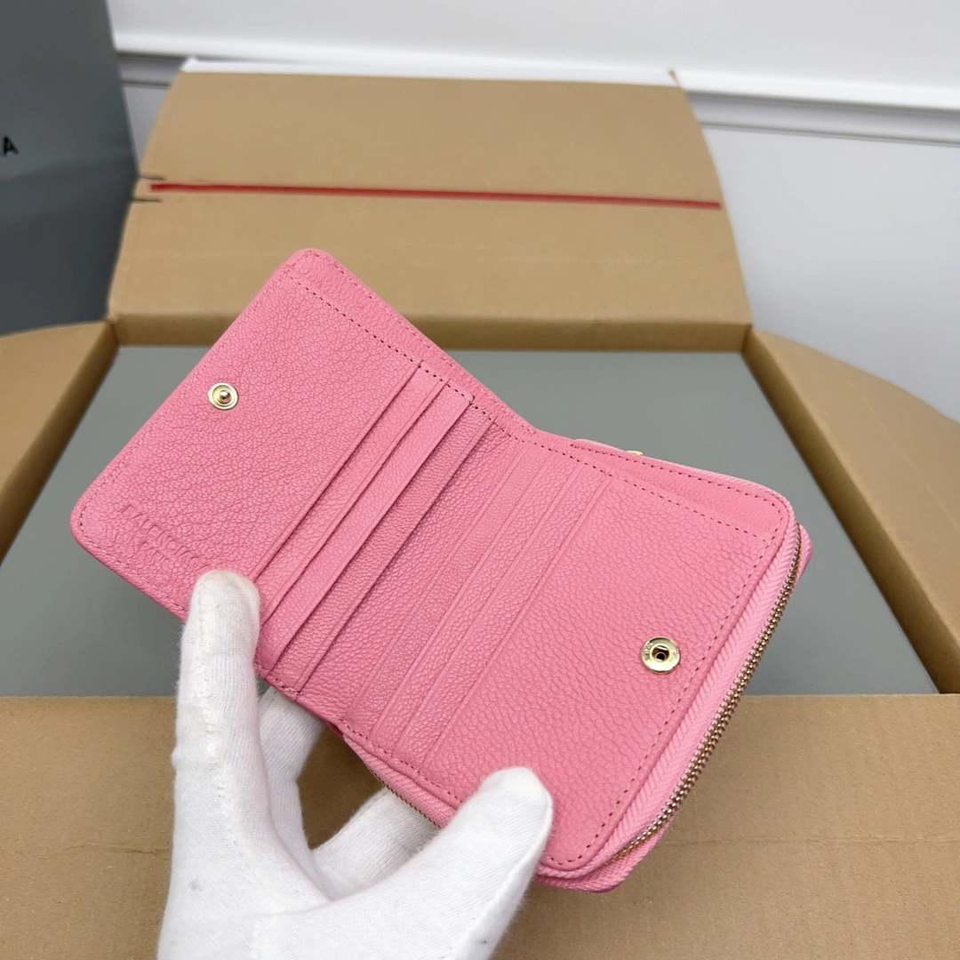 TopPick Balenciaga Vintage Pink Goat Leather  Card Bag 60836