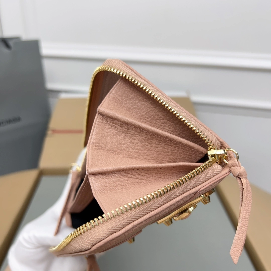 Balenciaga Vintage Rose Pink Leather Motorcycle Wallet with Smiley StreetReady 60833