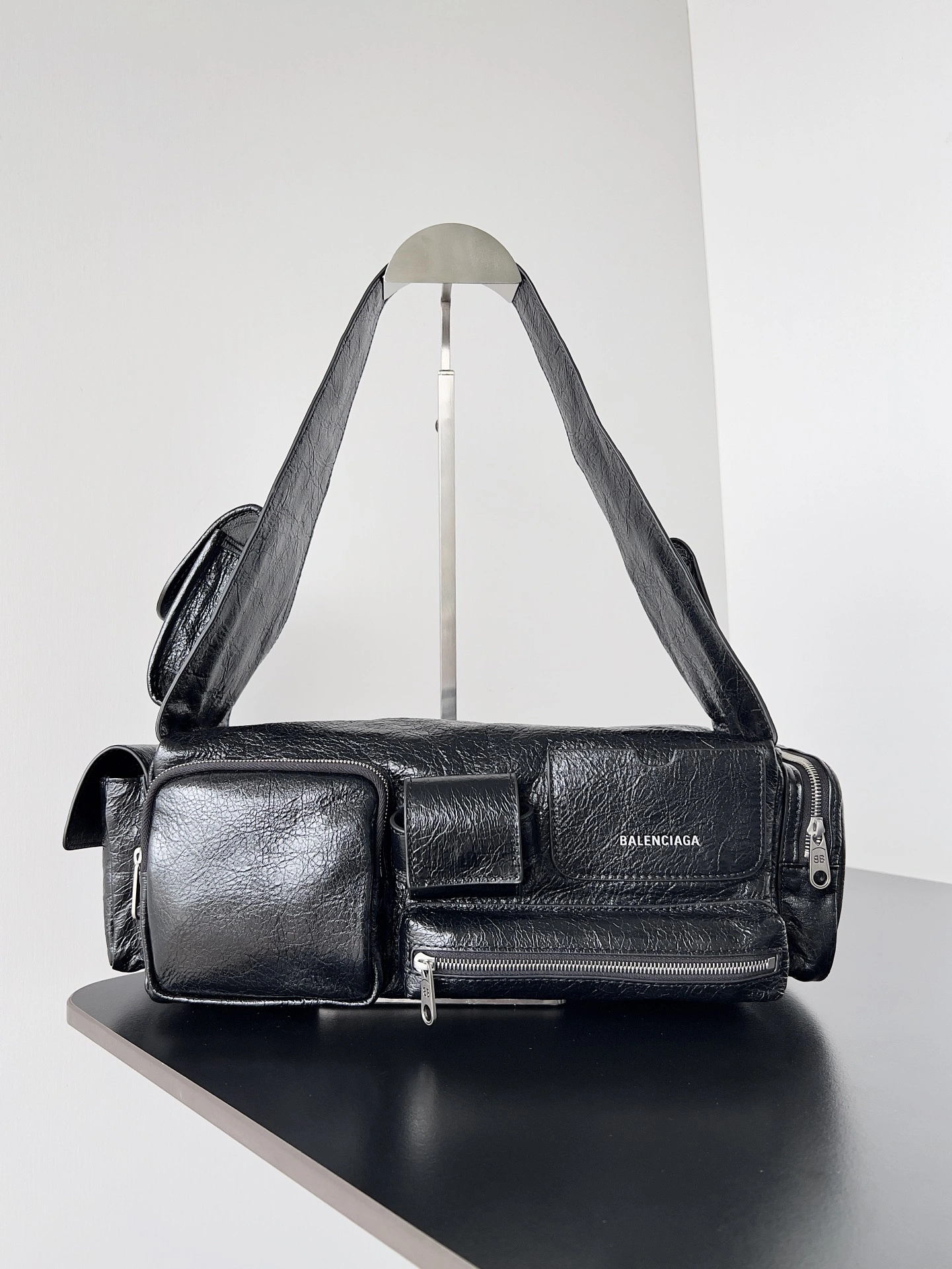 Balenciaga Vintage Workwear Sheepskin Punk Motorcycle Tote Bag Versatile 64664