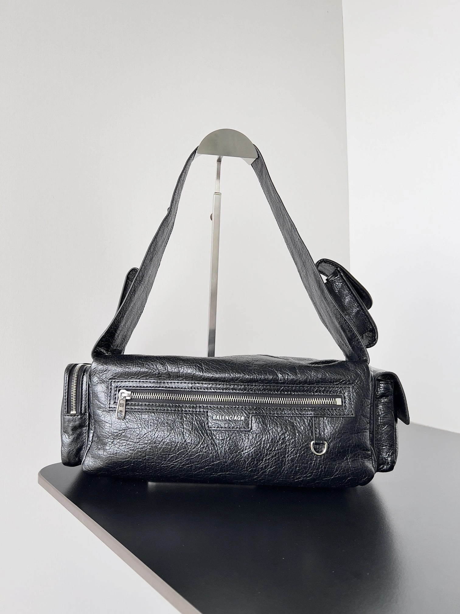 Balenciaga Vintage Workwear Sheepskin Punk Motorcycle Tote Bag Versatile 64664