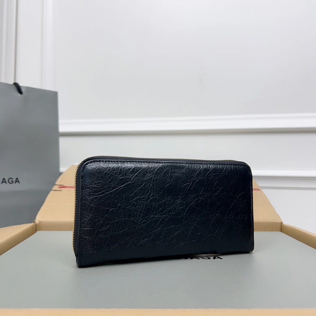 Balenciaga Vintage Zipper Motorcycle Wallet with Card Holder AllSeason 60827