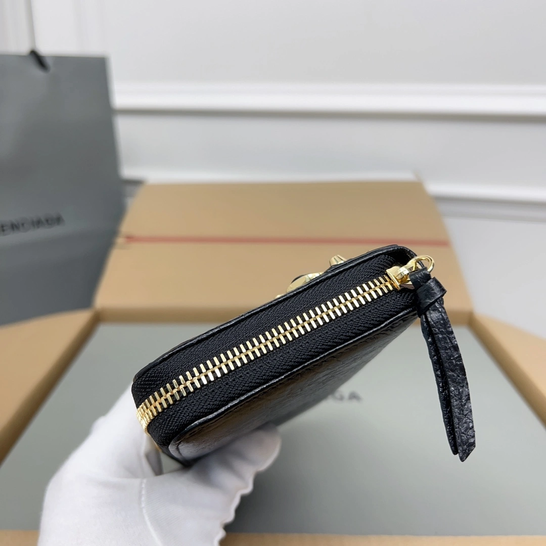 Balenciaga Vintage Zipper Motorcycle Wallet with Card Holder AllSeason 60827