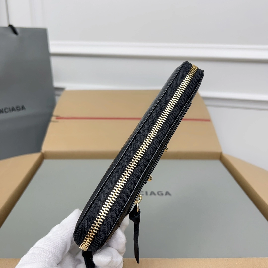 Balenciaga Vintage Zipper Motorcycle Wallet with Card Holder AllSeason 60827