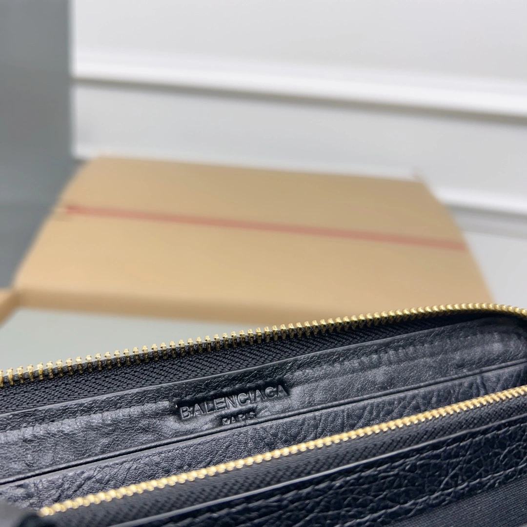 Balenciaga Vintage Zipper Motorcycle Wallet with Card Holder AllSeason 60827