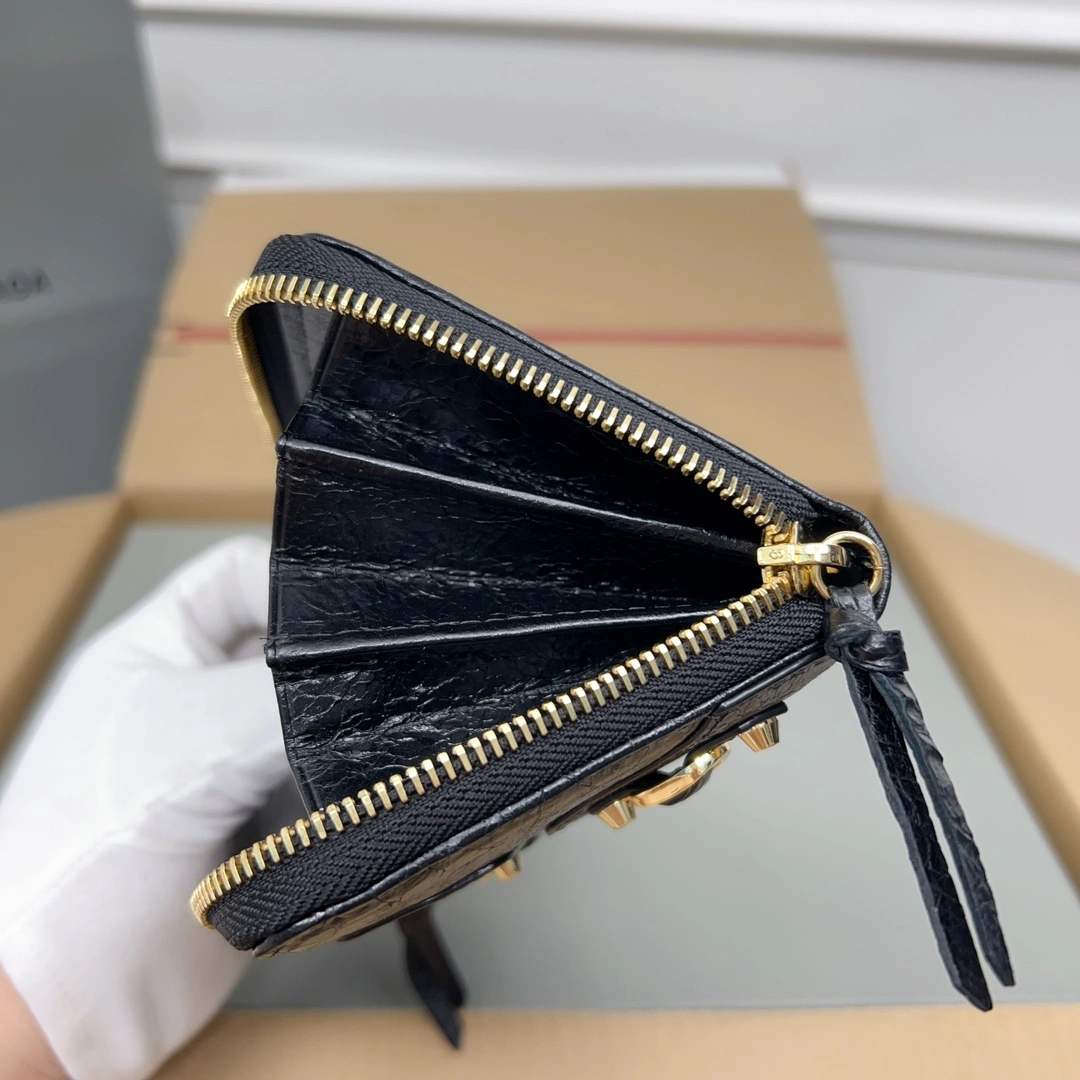 Balenciaga Vintage Zipper Motorcycle Wallet with Card Holder AllSeason 60827