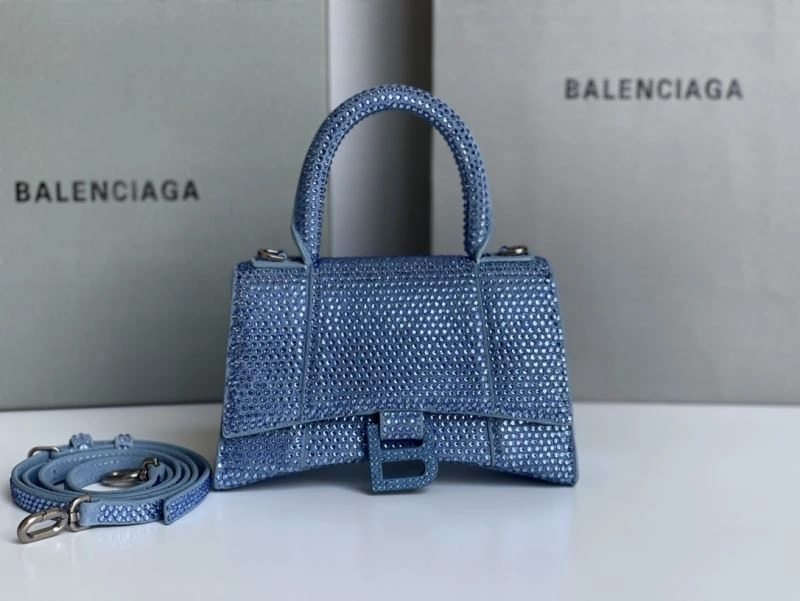 Balenciaga Water Blue Rhinestone Hourglass Bag FashionForward 72588