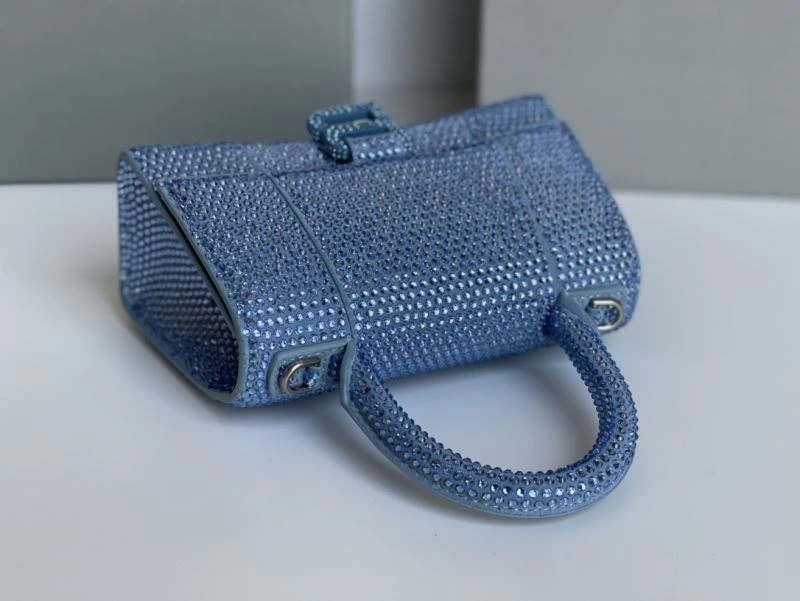 Balenciaga Water Blue Rhinestone Hourglass Bag FashionForward 72588