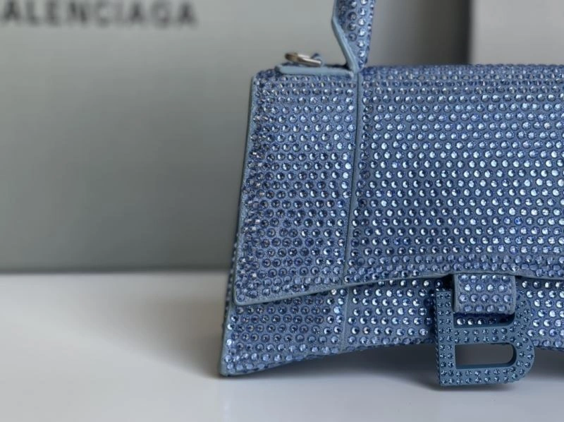 Balenciaga Water Blue Rhinestone Hourglass Bag FashionForward 72588