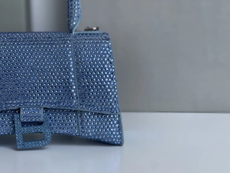 Balenciaga Water Blue Rhinestone Hourglass Bag FashionForward 72588