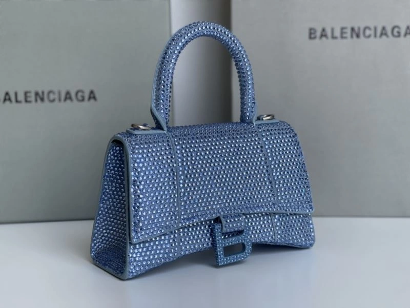 Balenciaga Water Blue Rhinestone Hourglass Bag FashionForward 72588