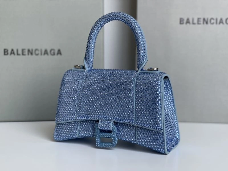 Balenciaga Water Blue Rhinestone Hourglass Bag FashionForward 72588