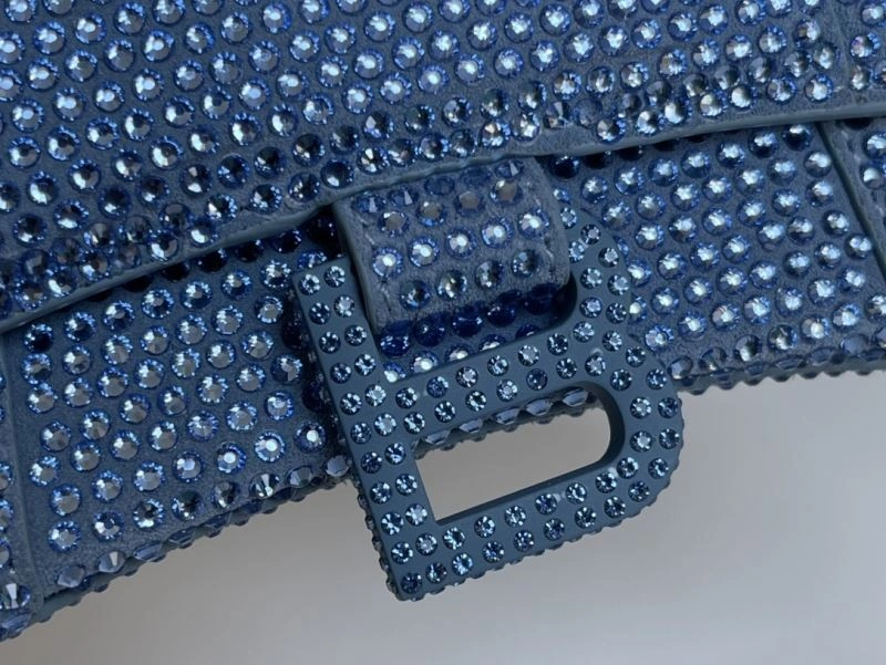 Balenciaga Water Blue Rhinestone Hourglass Bag FashionForward 72588