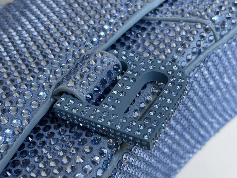 Balenciaga Water Blue Rhinestone Hourglass Bag FashionForward 72588
