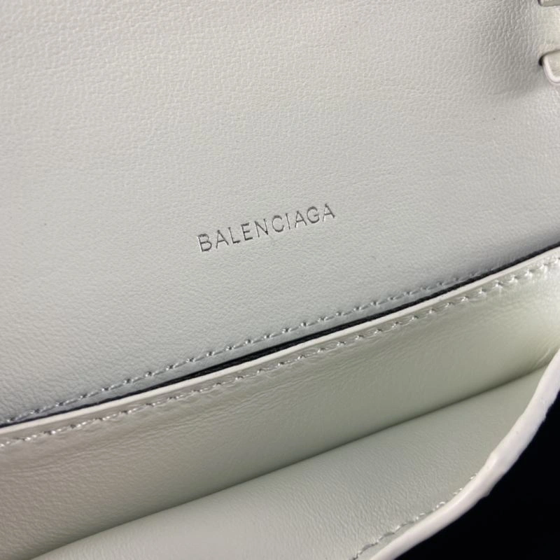 Balenciaga White Crocodile Embossed Big B Luxury Box Bag Unisex 78360
