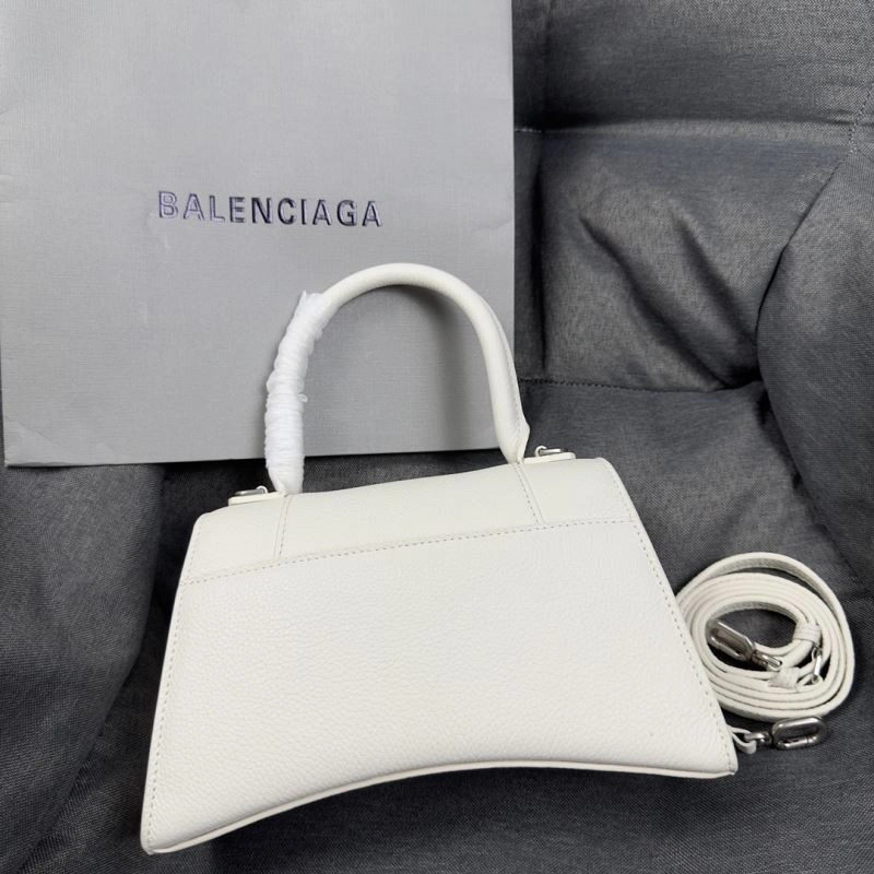 Balenciaga White Lychee Hourglass Crescent Bag -  S Size MultiPurpose 70011