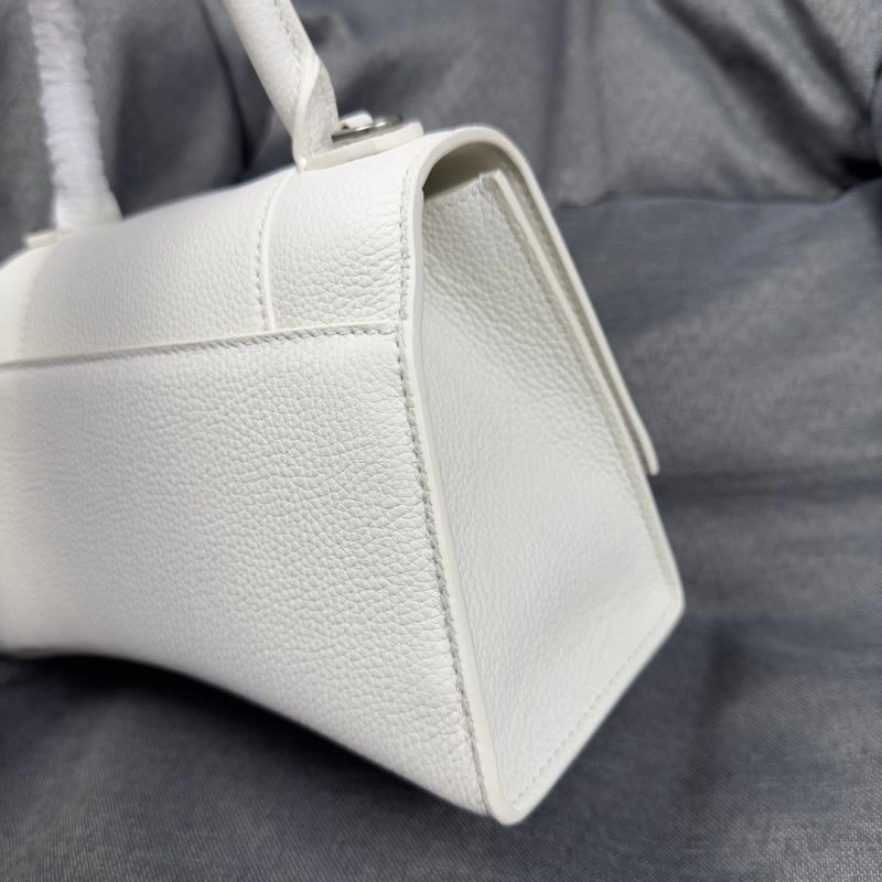 Balenciaga White Lychee Hourglass Crescent Bag -  S Size MultiPurpose 70011