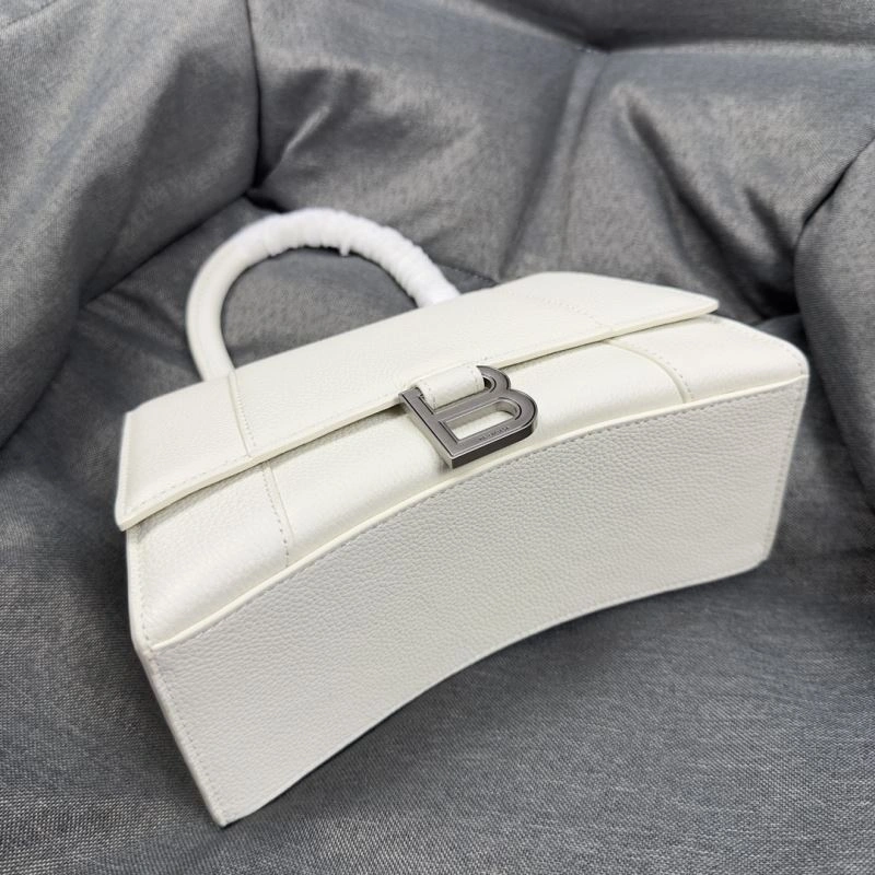 Balenciaga White Lychee Hourglass Crescent Bag -  S Size MultiPurpose 70011