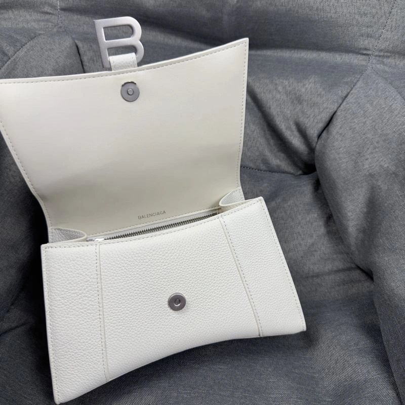 Balenciaga White Lychee Hourglass Crescent Bag -  S Size MultiPurpose 70011