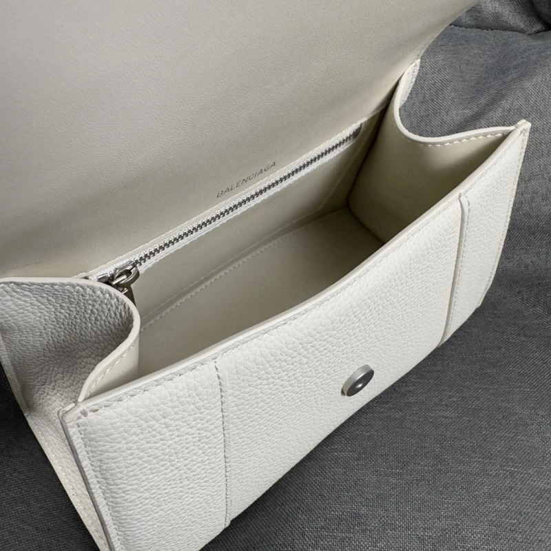 Balenciaga White Lychee Hourglass Crescent Bag -  S Size MultiPurpose 70011