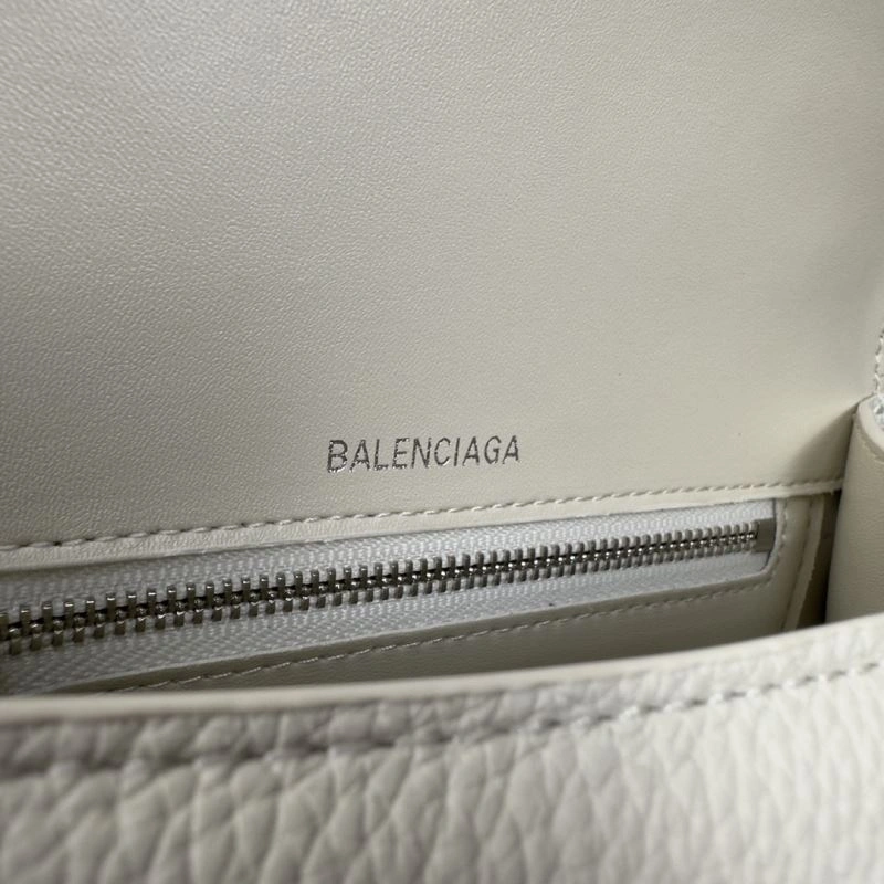 Balenciaga White Lychee Hourglass Crescent Bag -  S Size MultiPurpose 70011