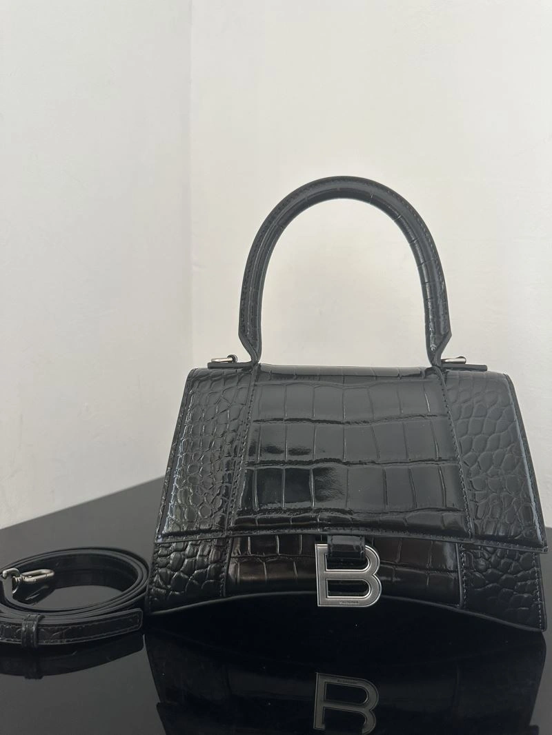 Balenciaga XS Crocodile-Patterned Leather Hourglass Bag AllSeason 72604