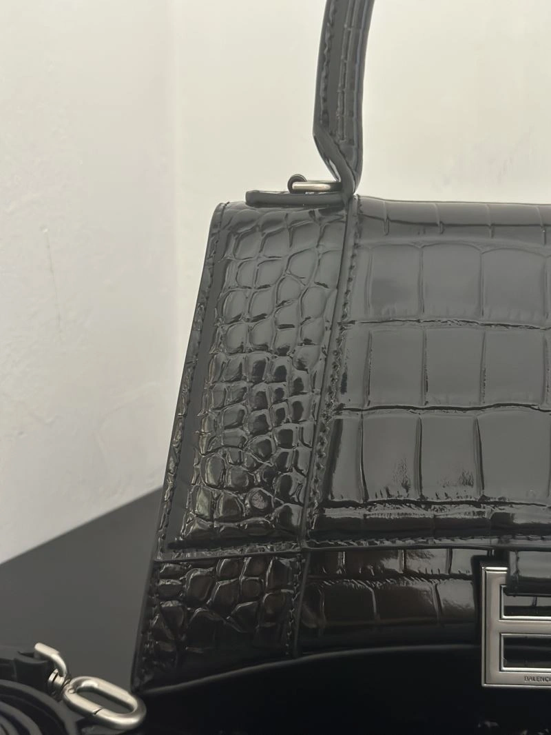 Balenciaga XS Crocodile-Patterned Leather Hourglass Bag AllSeason 72604