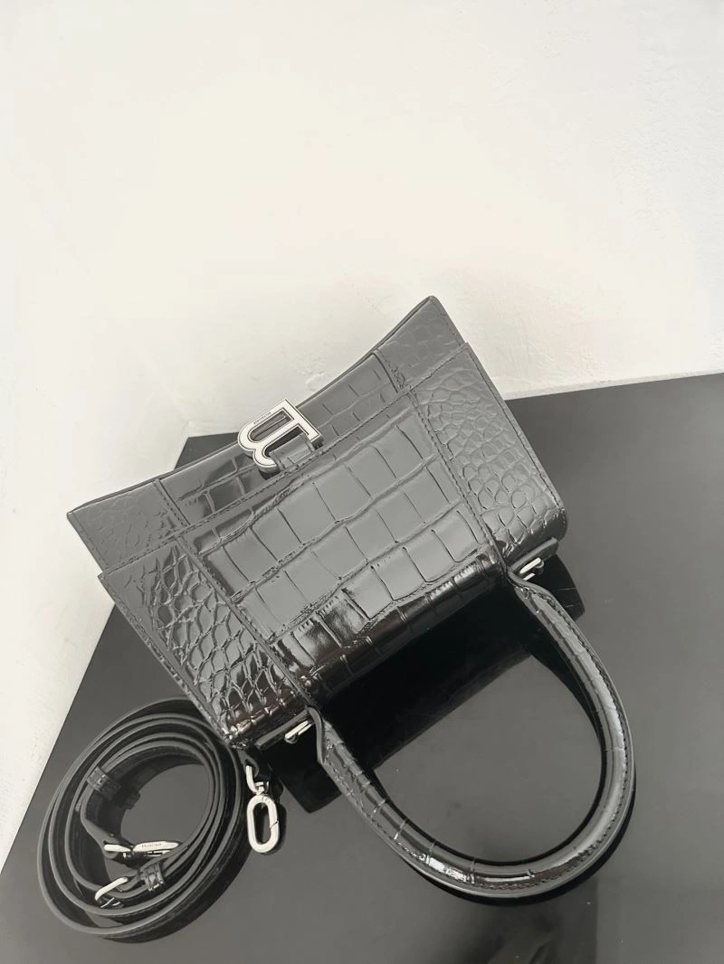 Balenciaga XS Crocodile-Patterned Leather Hourglass Bag AllSeason 72604