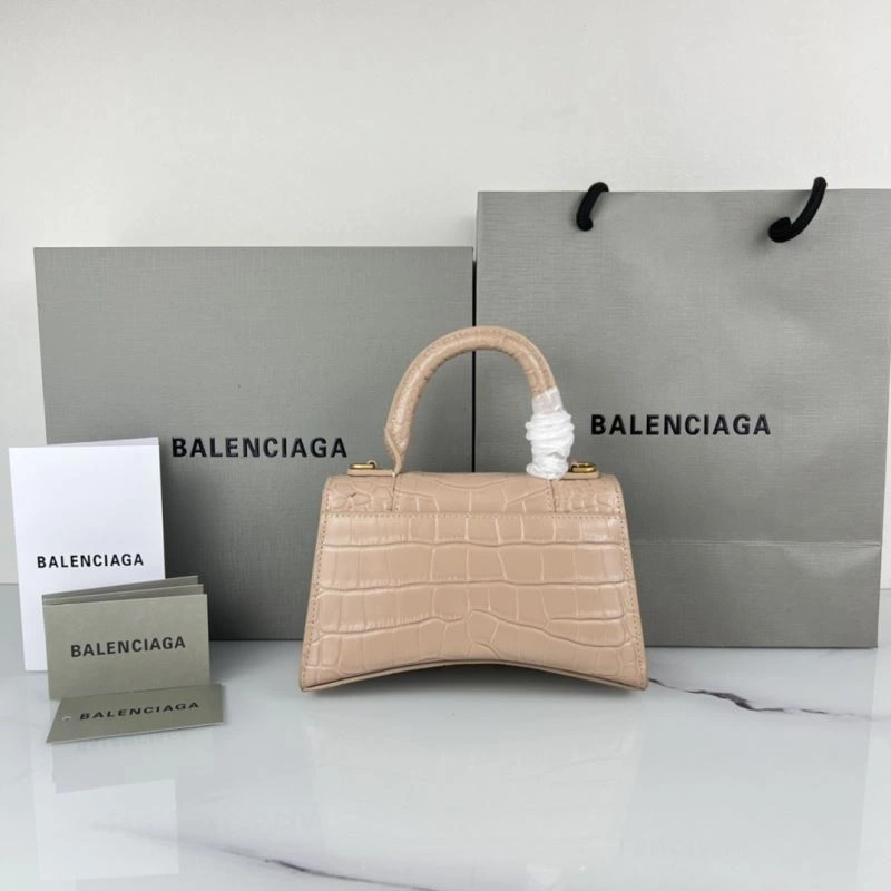 Thermal Balenciaga XS Hourglass Bag in Naked Pink Crocodile Pattern 78744
