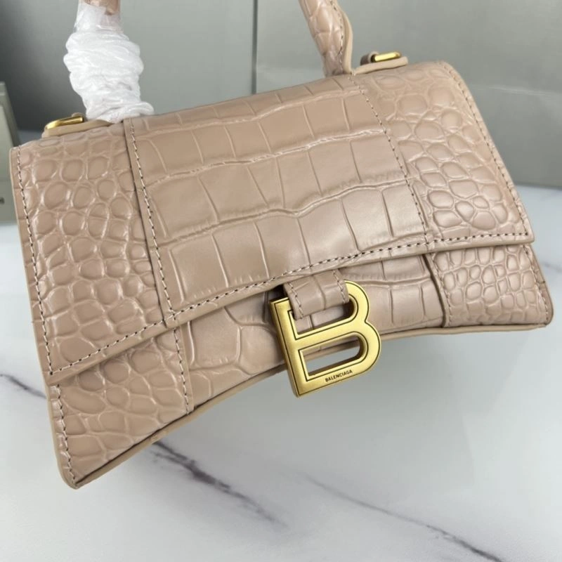 Thermal Balenciaga XS Hourglass Bag in Naked Pink Crocodile Pattern 78744