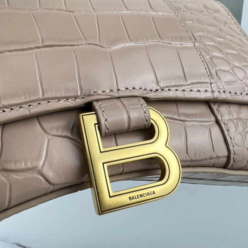 Thermal Balenciaga XS Hourglass Bag in Naked Pink Crocodile Pattern 78744