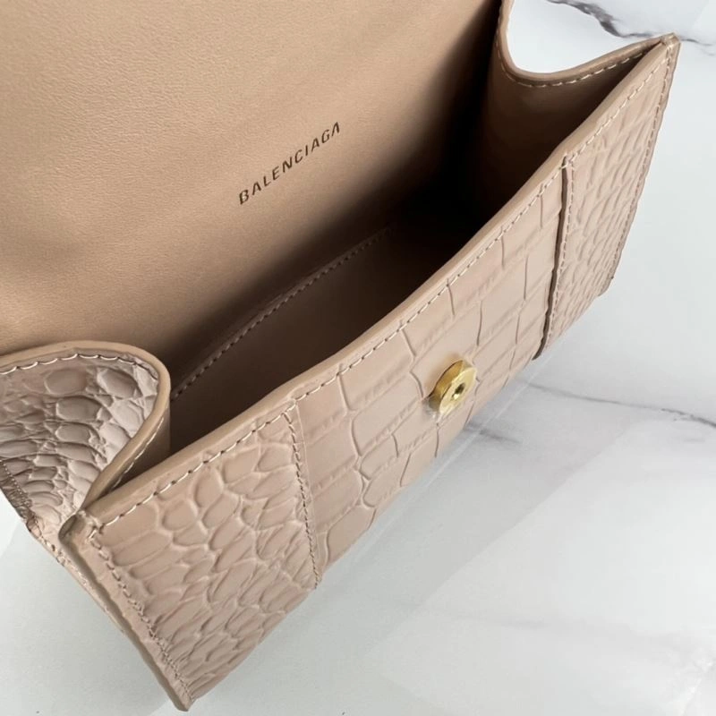 Thermal Balenciaga XS Hourglass Bag in Naked Pink Crocodile Pattern 78744