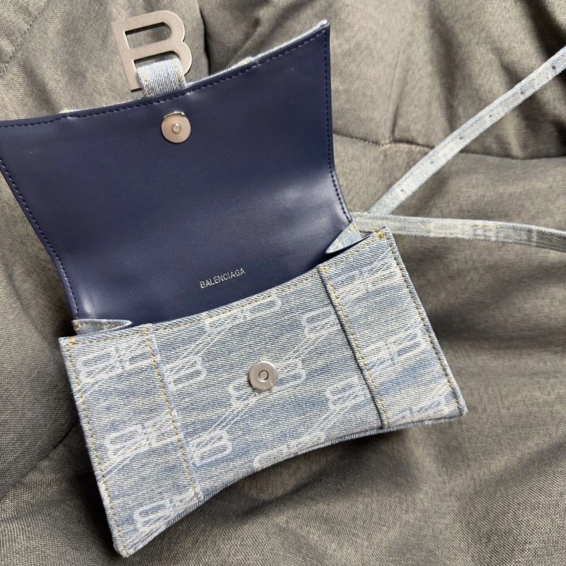 Sophisticated Balenciaga XS Hourglass Blue Denim Crescent Bag 70016