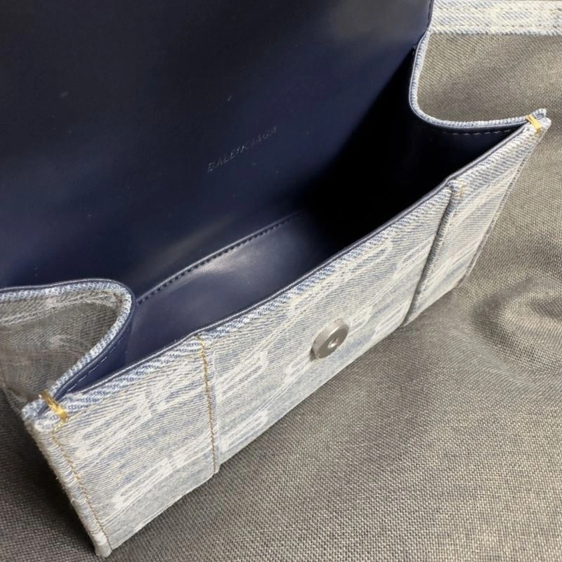 Sophisticated Balenciaga XS Hourglass Blue Denim Crescent Bag 70016