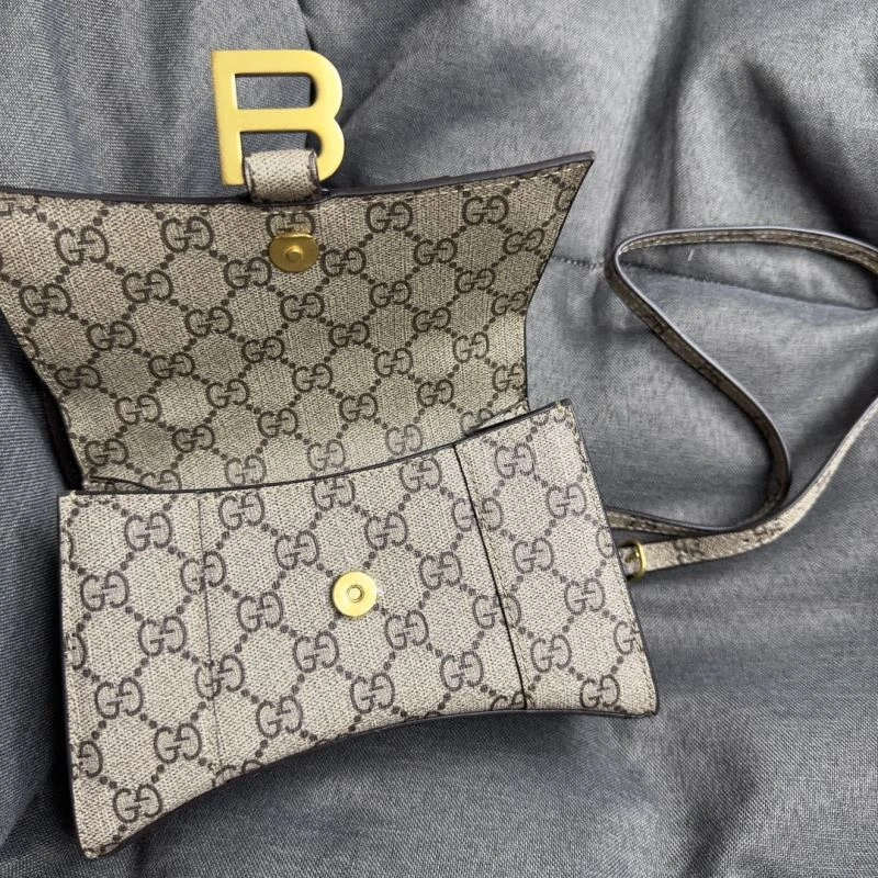 Balenciaga XS Hourglass Crescent Moon Bag in  Cowhide WaterResistant 69976