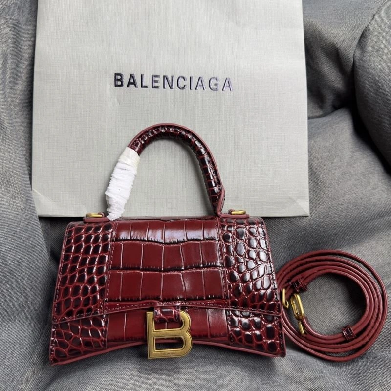 Balenciaga XS Hourglass Crocodile Bag with Gold Buckle AllSeason 70034