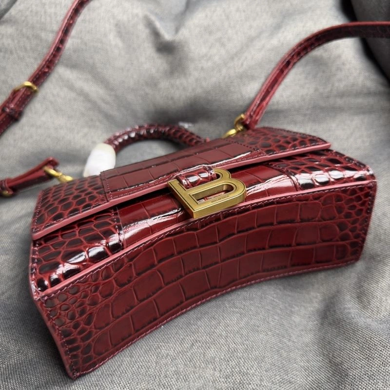 Balenciaga XS Hourglass Crocodile Bag with Gold Buckle AllSeason 70034