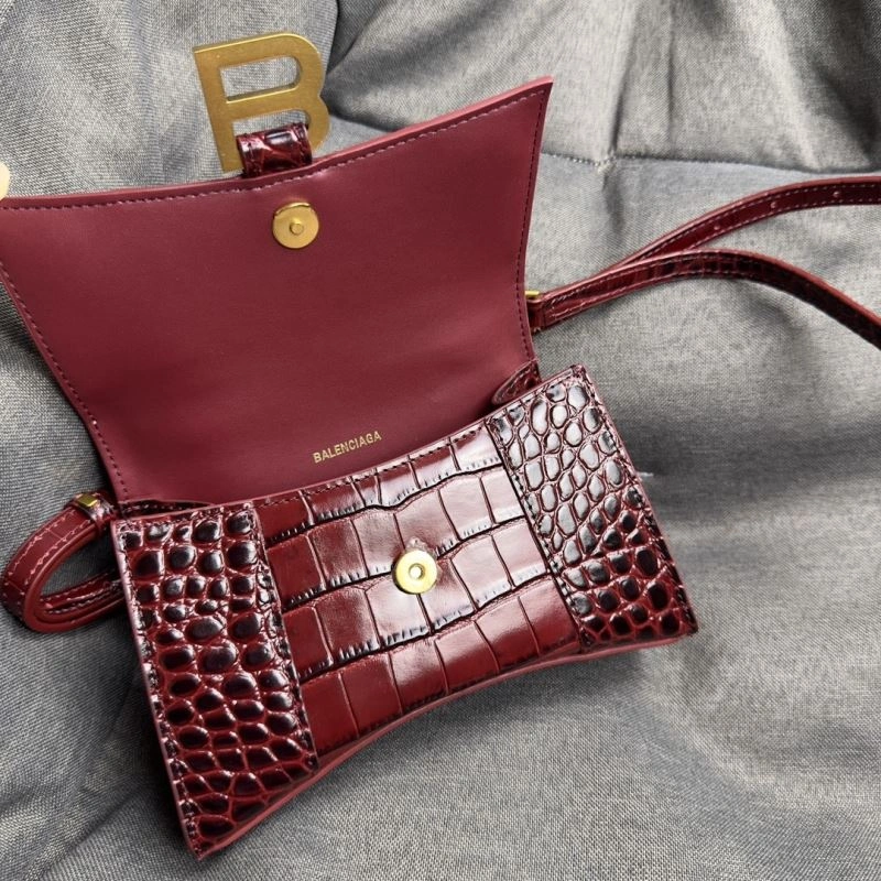 Balenciaga XS Hourglass Crocodile Bag with Gold Buckle AllSeason 70034