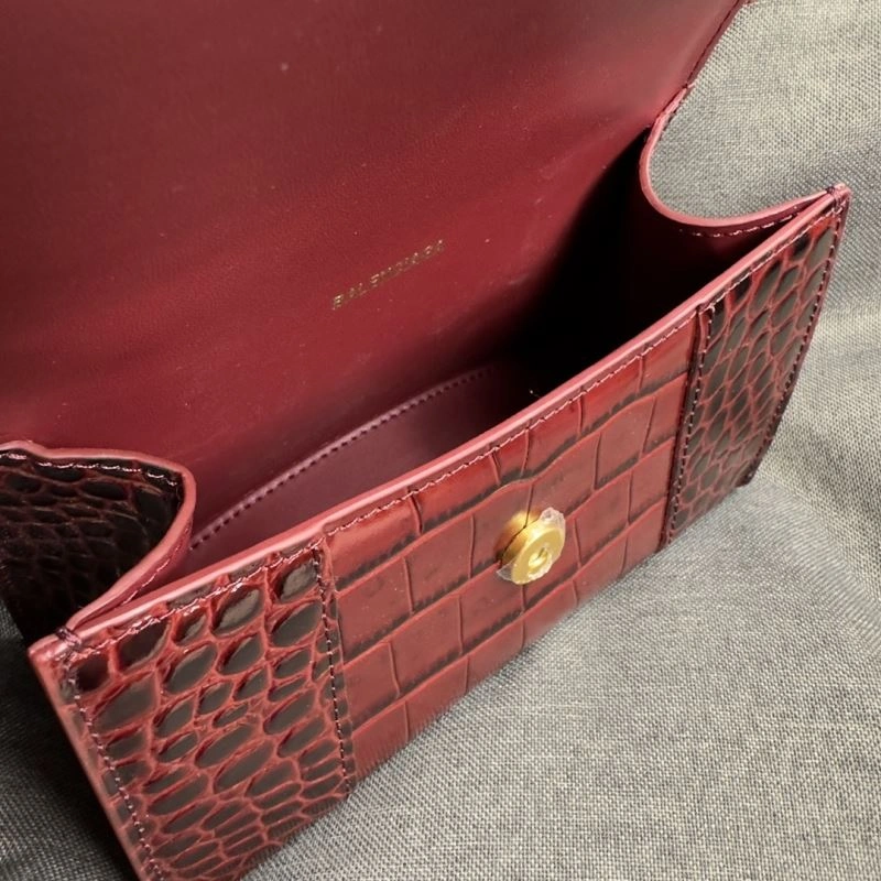 Balenciaga XS Hourglass Crocodile Bag with Gold Buckle AllSeason 70034